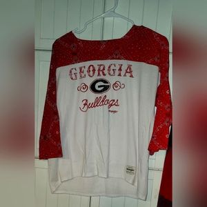 Georgia Bulldogs Red and White Top
